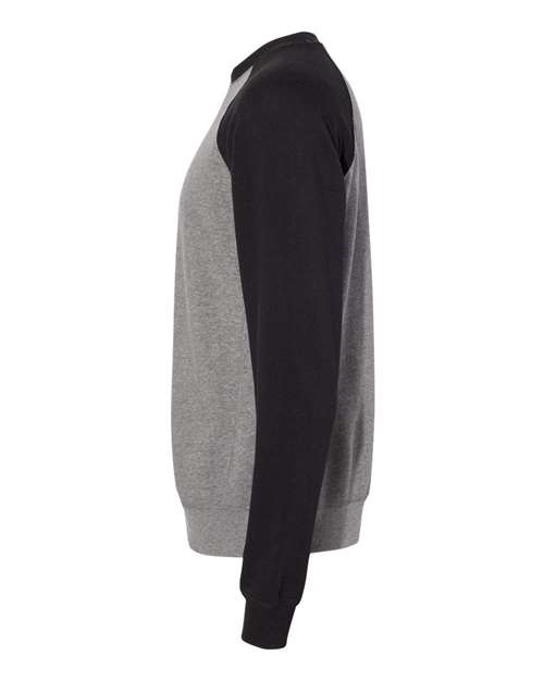 Independent Trading Co. PRM30SBC Special Blend Crewneck Raglan Sweatshirt #color_Nickel Heather/ Black