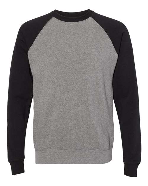 Independent Trading Co. PRM30SBC Special Blend Crewneck Raglan Sweatshirt #color_Nickel Heather/ Black