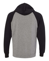 Independent Trading Co. PRM33SBZ Special Blend Raglan Full-Zip Hooded Sweatshirt #color_Nickel Heather/ Black