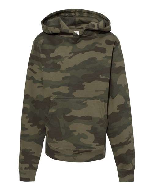 Independent Trading Co. SS4001Y Youth Midweight Hooded Sweatshirt #color_Forest Camo
