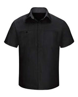 Red Kap SY42 Performance Plus Short Sleeve Shirt with Oilblok Technology #color_Black/ Charcoal