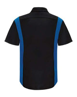 Red Kap SY42 Performance Plus Short Sleeve Shirt with Oilblok Technology #color_Black/ Royal Blue