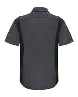 Red Kap SY42 Performance Plus Short Sleeve Shirt with Oilblok Technology #color_Charcoal/ Black