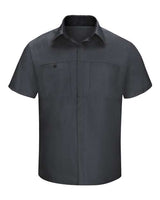Red Kap SY42 Performance Plus Short Sleeve Shirt with Oilblok Technology #color_Charcoal/ Black