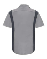Red Kap SY42 Performance Plus Short Sleeve Shirt with Oilblok Technology #color_Light Grey/ Charcoal