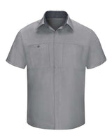 Red Kap SY42 Performance Plus Short Sleeve Shirt with Oilblok Technology #color_Light Grey/ Charcoal