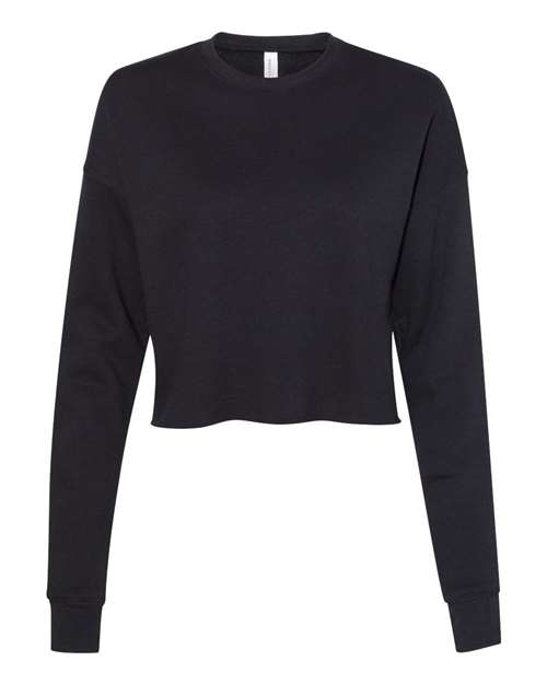 Bella + Canvas B7503 Ladies' Cropped Fleece Crew #color_BLACK