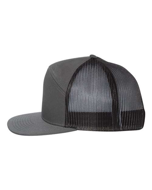 Richardson 168 Seven-Panel Trucker Cap #color_Charcoal/ Black