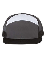 Richardson 168 Seven-Panel Trucker Cap #color_Charcoal/ Black/ White