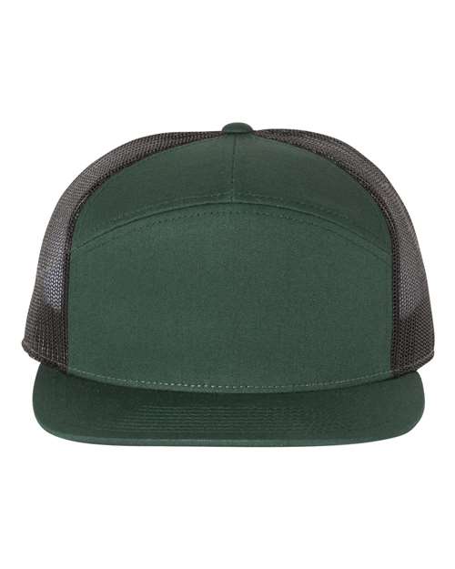Richardson 168 Seven-Panel Trucker Cap #color_Dark Green/ Black