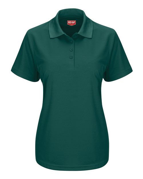 Red Kap SK97 Women's Short Sleeve Performance Knit Pocketless Core Polo #color_Hunter Green