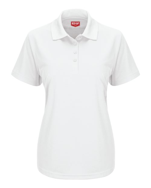 Red Kap SK97 Women's Short Sleeve Performance Knit Pocketless Core Polo #color_White