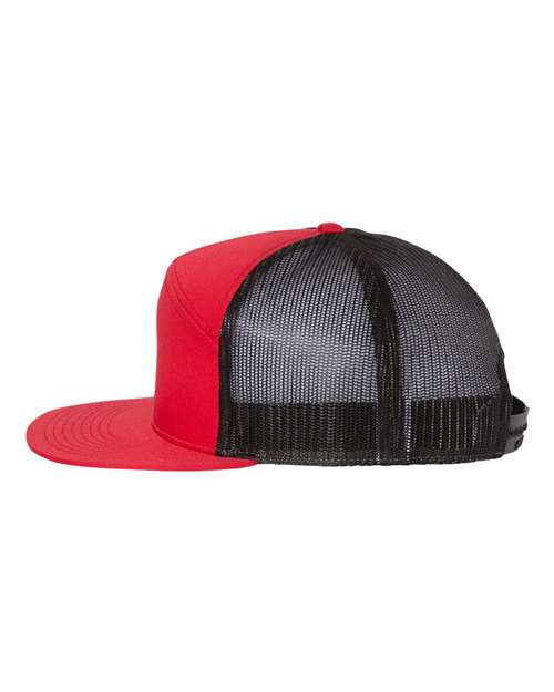 Richardson 168 Seven-Panel Trucker Cap #color_Red/ Black