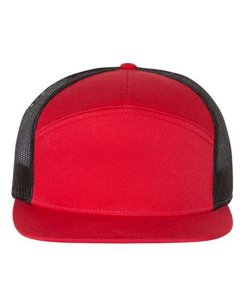 Richardson 168 Seven-Panel Trucker Cap #color_Red/ Black