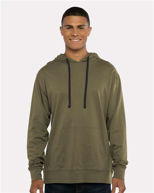 Next Level 9301 Unisex French Terry Pullover Hoodie #color_MILTRY GRN/ BLK