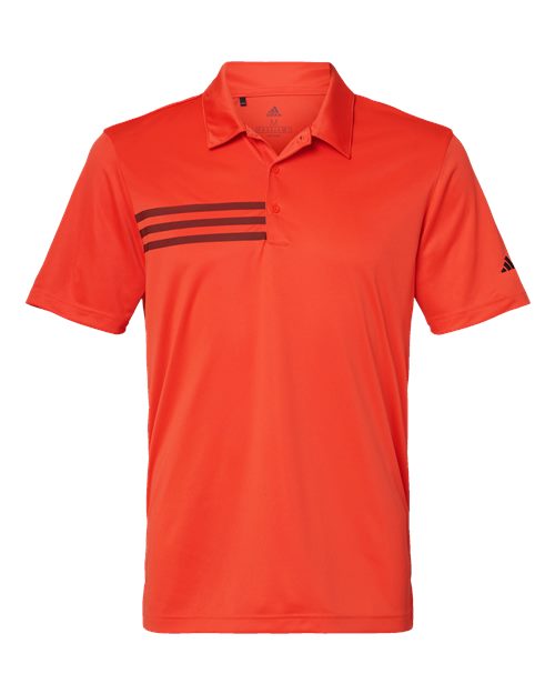 Adidas A324 3-Stripes Chest Polo #color_Blaze Orange/ Black