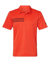 Adidas A324 3-Stripes Chest Polo #color_Blaze Orange/ Black