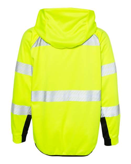 Kishigo JS150 Premium Black Series Full-Zip Hooded Sweatshirt #color_Lime