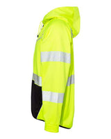 Kishigo JS150 Premium Black Series Full-Zip Hooded Sweatshirt #color_Lime