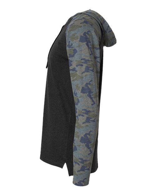 LAT 6917 Men's Hooded Raglan Long Sleeve Fine Jersey T-Shirt #color_V SMK/ V CMO/ BK