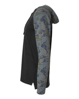 LAT 6917 Men's Hooded Raglan Long Sleeve Fine Jersey T-Shirt #color_V SMK/ V CMO/ BK