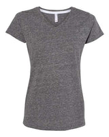 LAT 3591 Ladies' V-Neck Harborside Melange Jersey T-Shirt #color_SMOKE MELANGE