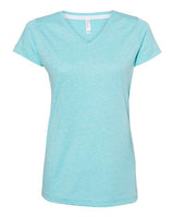 LAT 3591 Ladies' V-Neck Harborside Melange Jersey T-Shirt #color_CARIBBEAN MLANGE