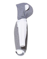 Rabbit Skins 4418 Infant Long Sleeve Fine Jersey Bodysuit With Ears #color_GRANITE HTH/ WHT