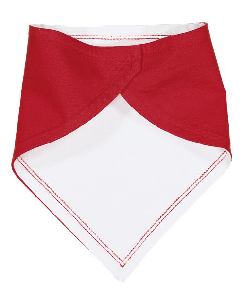 Rabbit Skins RS1012 Infant Premium Jersey Bandana Bib #color_RED/ WHITE