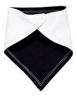 Rabbit Skins RS1012 Infant Premium Jersey Bandana Bib #color_WHITE/ BLACK