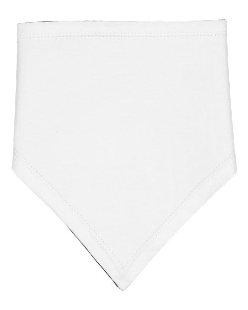 Rabbit Skins RS1012 Infant Premium Jersey Bandana Bib #color_WHITE/ BLACK