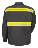 Red Kap JT50EN Enhanced Visibility Perma-Lined Panel Jacket #color_Charcoal