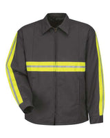 Red Kap JT50EN Enhanced Visibility Perma-Lined Panel Jacket #color_Charcoal
