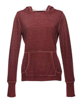 J America JA8912 Ladies' Zen Pullover Fleece Hooded Sweatshirt #color_TWISTED BORDEAUX