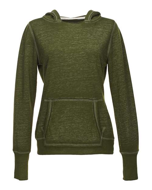 J America JA8912 Ladies' Zen Pullover Fleece Hooded Sweatshirt #color_TWISTED OLIVE
