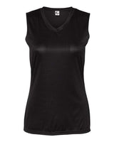 C2 Sport 5663 Women's Sleeveless V-Neck T-Shirt #color_Black