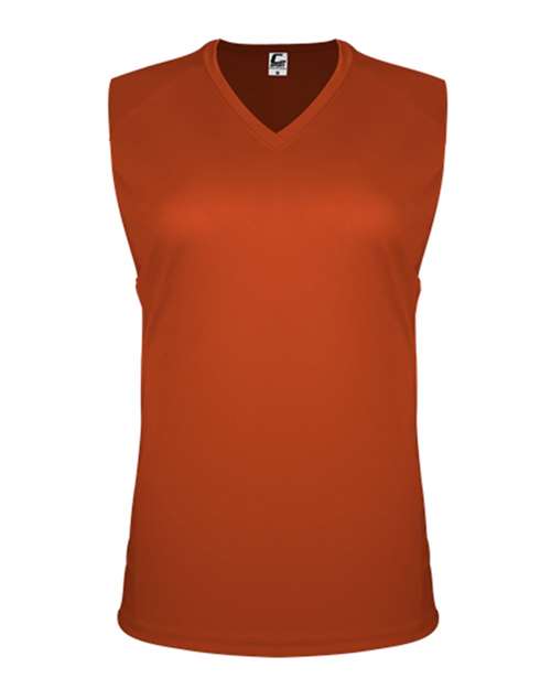 C2 Sport 5663 Women's Sleeveless V-Neck T-Shirt #color_Burnt Orange