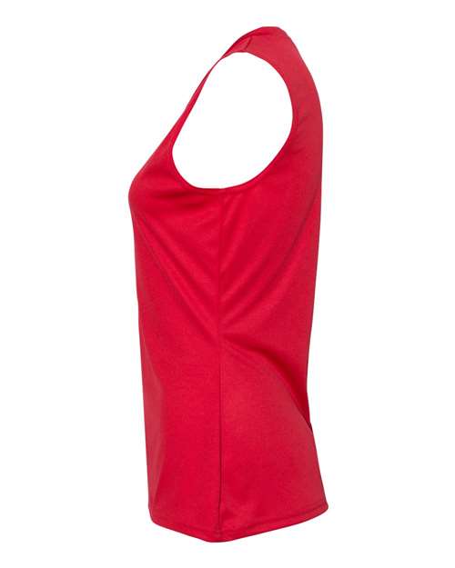 C2 Sport 5663 Women's Sleeveless V-Neck T-Shirt #color_Red