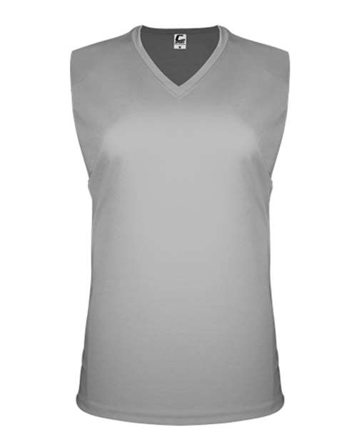 C2 Sport 5663 Women's Sleeveless V-Neck T-Shirt #color_Silver