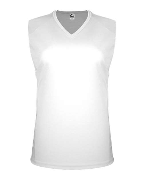 C2 Sport 5663 Women's Sleeveless V-Neck T-Shirt #color_White