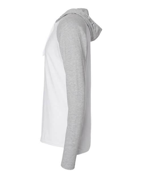 LAT 6917 Men's Hooded Raglan Long Sleeve Fine Jersey T-Shirt #color_B WH/ VN HTH/ WH