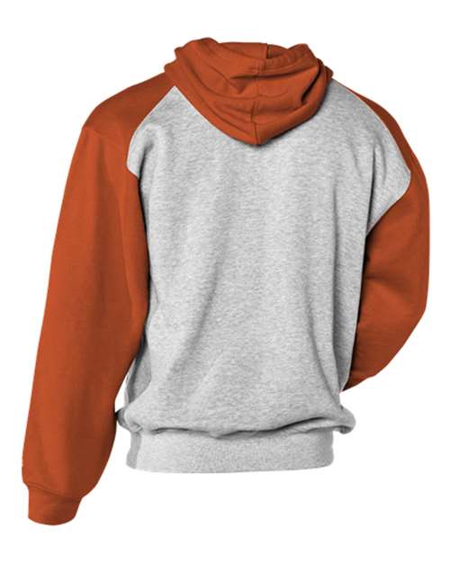 Badger 1249 Sport Athletic Fleece Hooded Sweatshirt #color_Oxford/ Burnt Orange