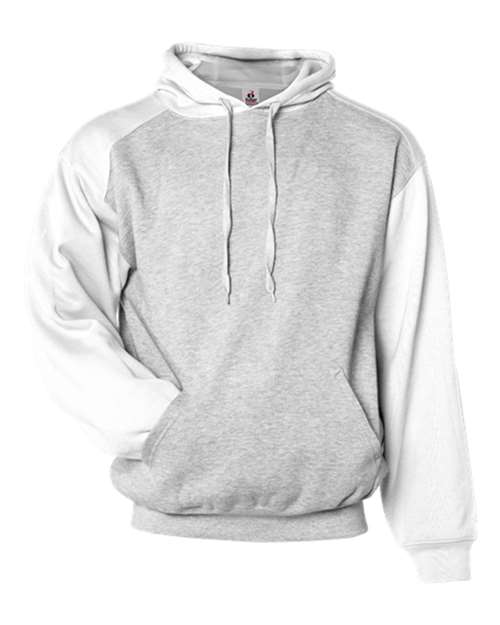 Badger 1249 Sport Athletic Fleece Hooded Sweatshirt #color_Oxford/ White