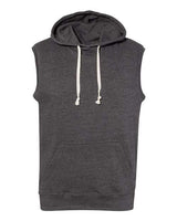 J America JA8877 Adult Triblend Fleece Sleeveless Hooded Sweatshirt #color_BLACK TRIBLEND