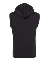 J America JA8877 Adult Triblend Fleece Sleeveless Hooded Sweatshirt #color_BLACK