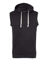 J America JA8877 Adult Triblend Fleece Sleeveless Hooded Sweatshirt #color_BLACK