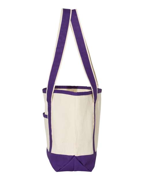 Q-Tees Q125800 20L Small Deluxe Tote #color_Natural/ Purple