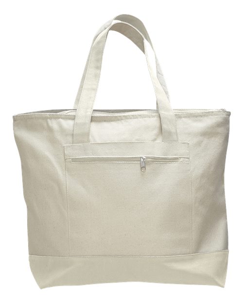 Q-Tees Q1300 19L Zippered Tote #color_Natural/ Natural
