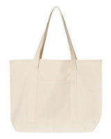 Q-Tees Q1500 34.6L Large Canvas Deluxe Tote #color_Natural/ Natural