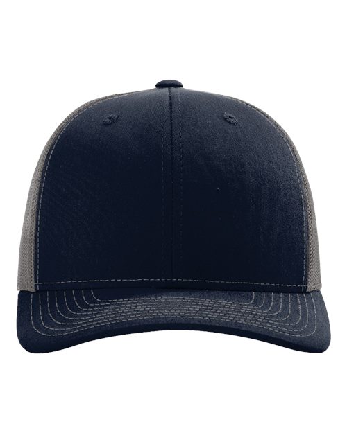 Richardson 112 Snapback Trucker Cap #color_Navy/ Charcoal